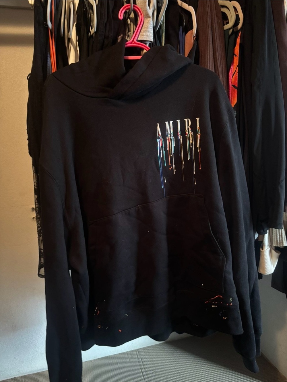 AMIRI Black Pullover Hoodie with Subtle Logo Tag